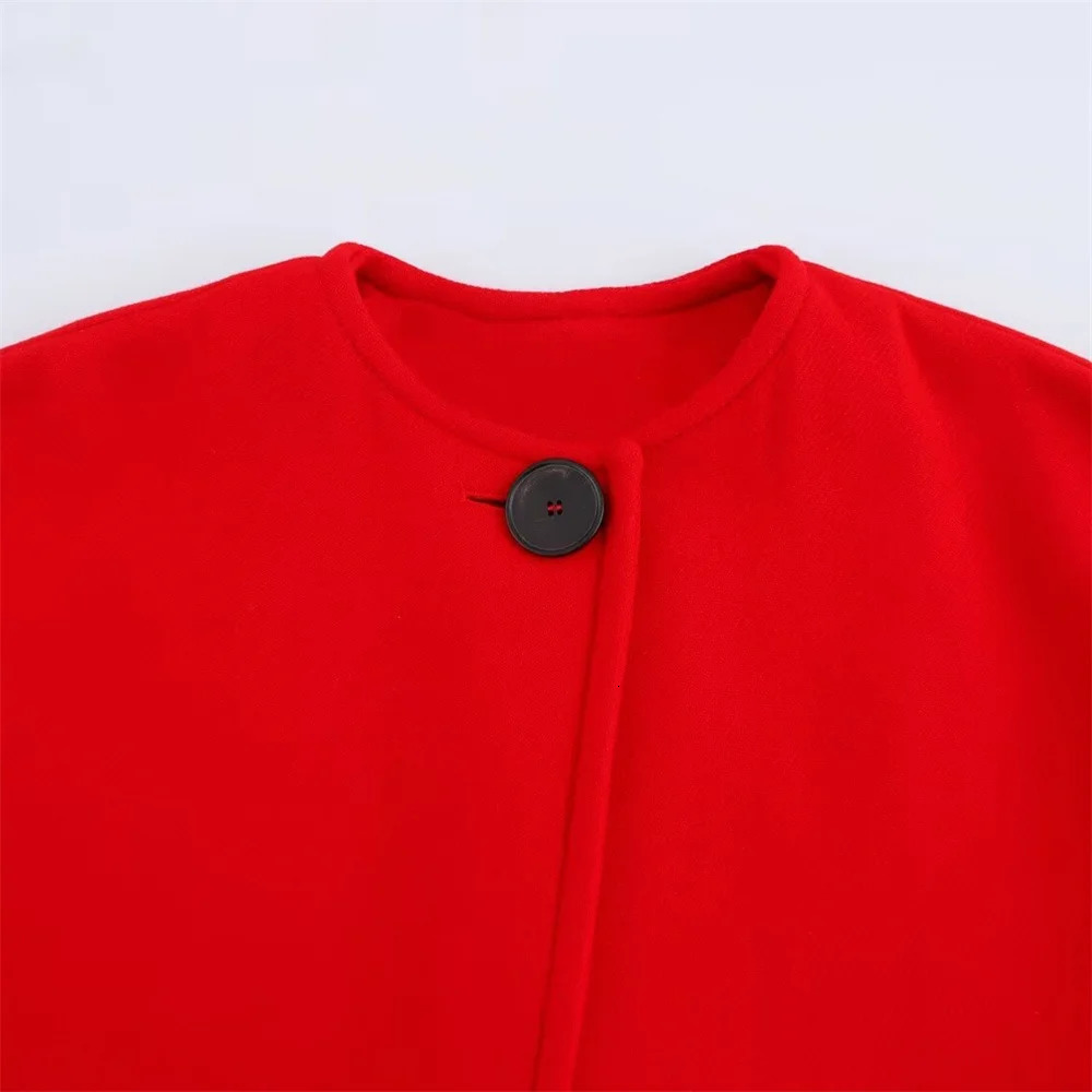 2024 autumn womens clothing casual fashion slim fit versatile commuting n sense retro spot wool blend coat 250109Z