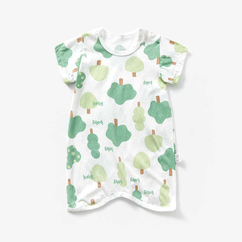 Pajamas Baby pajamas printed baby nightgown summer thin onesie Children's air conditioning nightdress cotton H250207