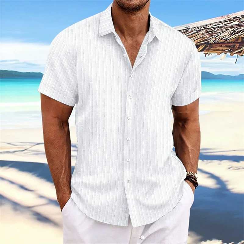 2024 mens shirt summer thin shirt fashion stand-up neck shirt short-sleeved shirt outdoor shopping casual XS-6XL linen fabric W250211