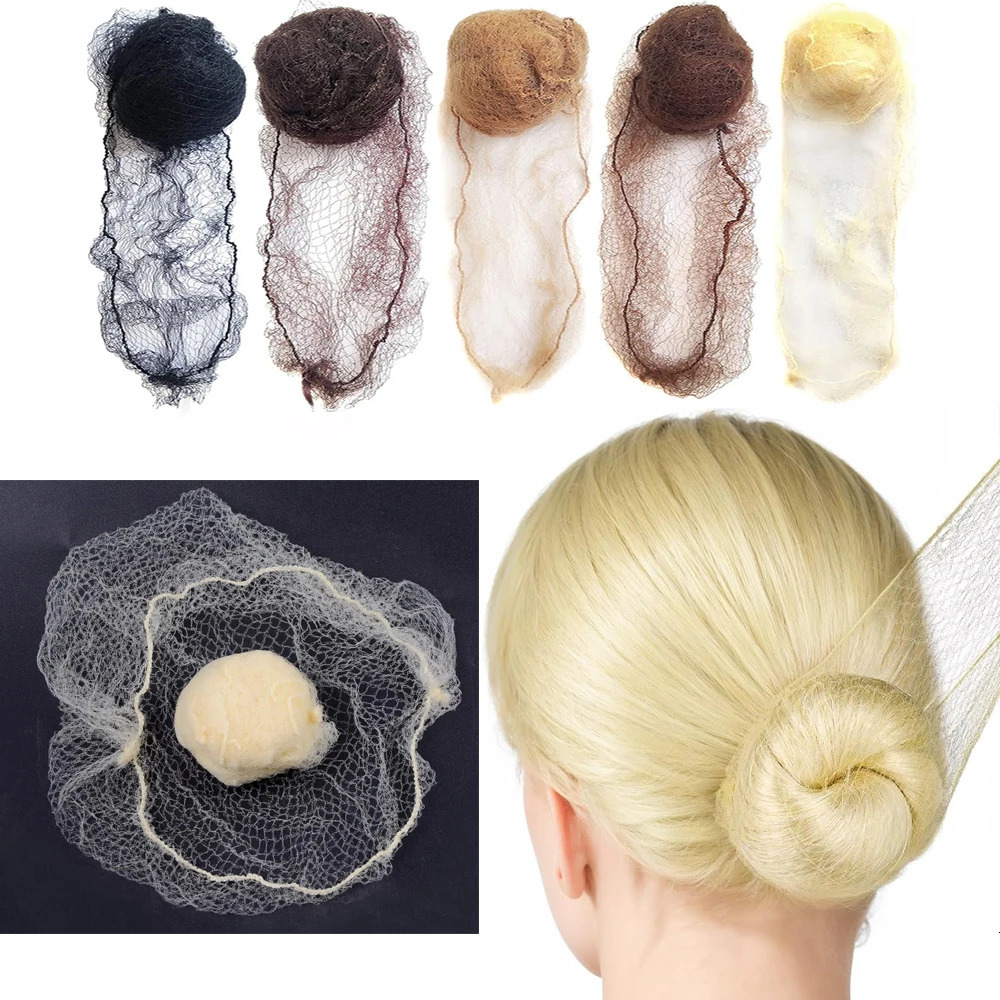 20Pcs Durable Nylon Hair Net For Bun Hair style Tool Black Blonde Brown 5Mm Hair Net For Wigs Mesh Hair Styling Hairnets 250113