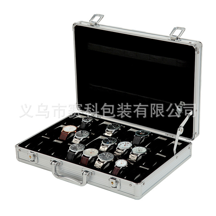 35 Slots High-Quality Watch Storage Box Aluminum Suitcase Case Jewelry Collection Box Portable Large Capacity Watch Box Gift Box 250102