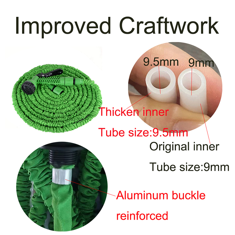 Heavy Duty Euro-US Compatible Magic Hose with Reinforced Design - Ideal for Vehicle Cleaning & Landscape Irrigation