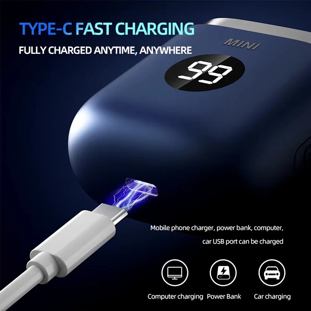 Portable Mini Electric Shaver Pocket Size Electric Shaver Home Men Rechargeable Wet Dry Powerful Waterproof Electric Razor 250208