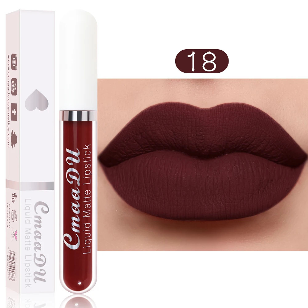 1pcs Matte Water Resistant Multi Color Liquid Lip Gloss Long Lasting Waterproof Velvet Sexy Red Lip Color For Women 250113