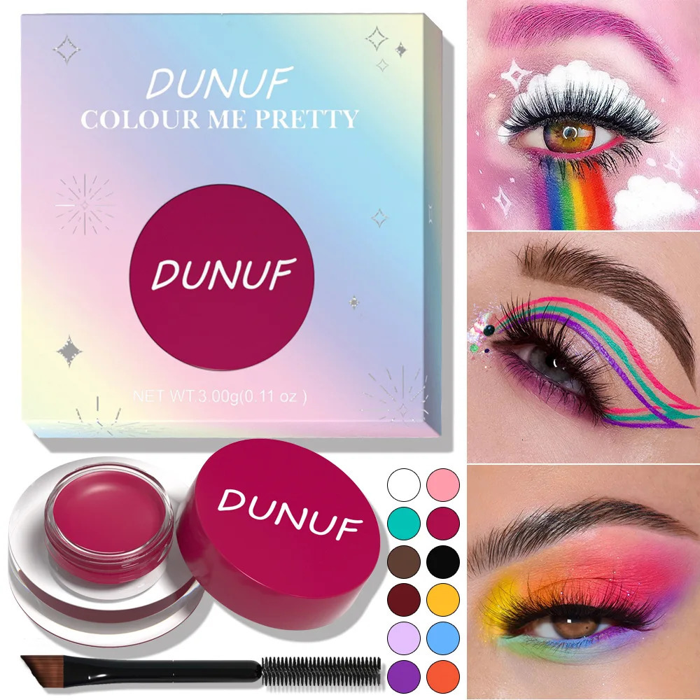 Colorful Waterproof Eyeliner Cream Make Up Beauty Comestics Long-lasting Eye Liner Gel Makeup Tools for Eyeshadow with Brush 250113
