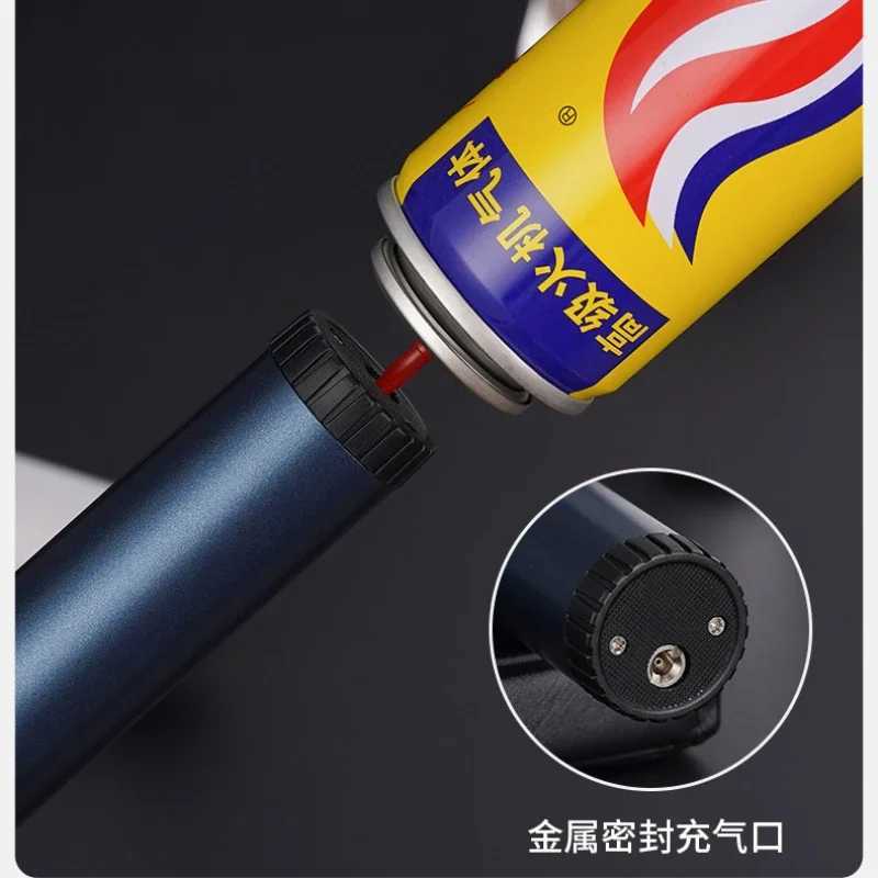 Butane Gas Lighter 360 Use Metal Outdoor BBQ Torch Gas Lighters for Kitchen Candle Use Windproof Lighter Welding Cigar ToolT250211