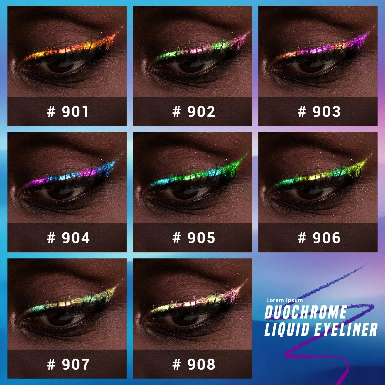 CHARMACY Multichrome Liquid Eyeliner Pen Glitter Waterproof Long-lasting High Pigment Smudge-proof Eye Liner Makeup for Women 250113