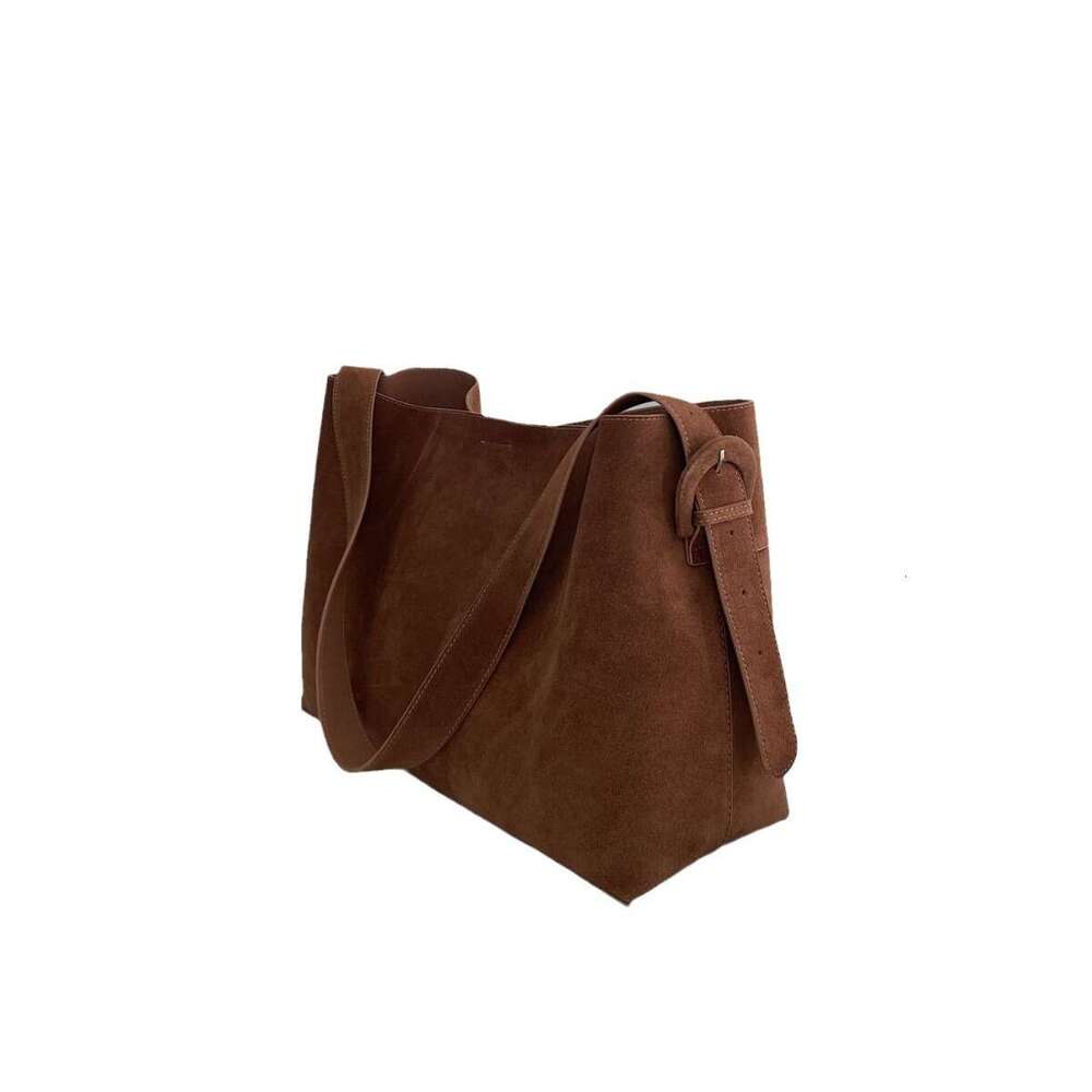 Women's Bags Genuine leather Maillard bag, women's bag, frosted cowhide commuting shoulder bag, underarm bag, large capacity tote bag