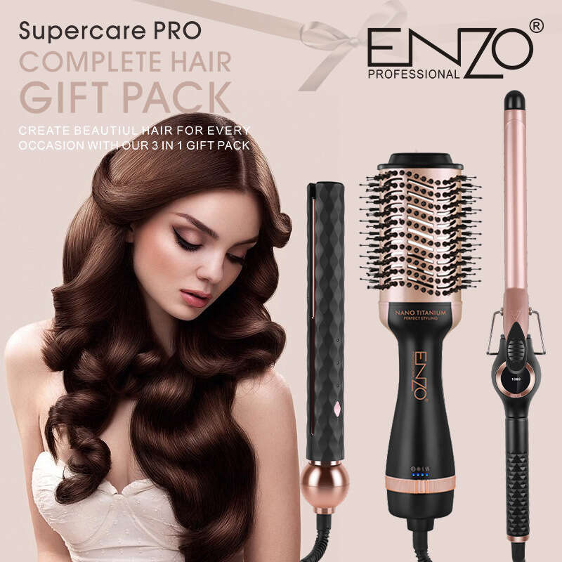 Enzo Selling Three In One Hot Air Comb Iron Straightening Hair Styling Electric Curling Iron