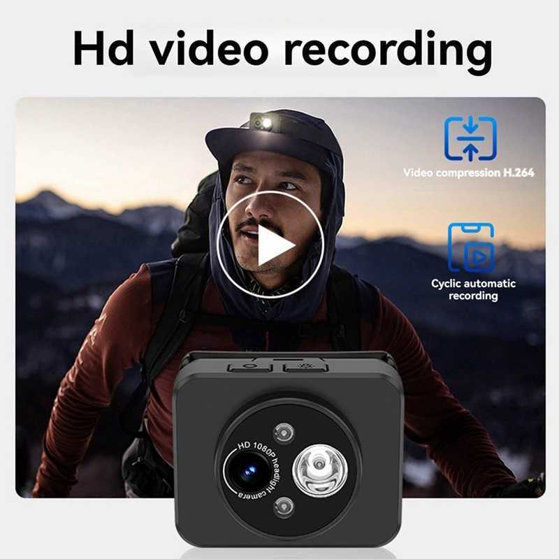 Smart Home Security System Head-Mounted Sports Camera HD PTZ Anti-Shake Camera Short Video Cycling Outdoor Video Recorder Vlog Recorder z250213