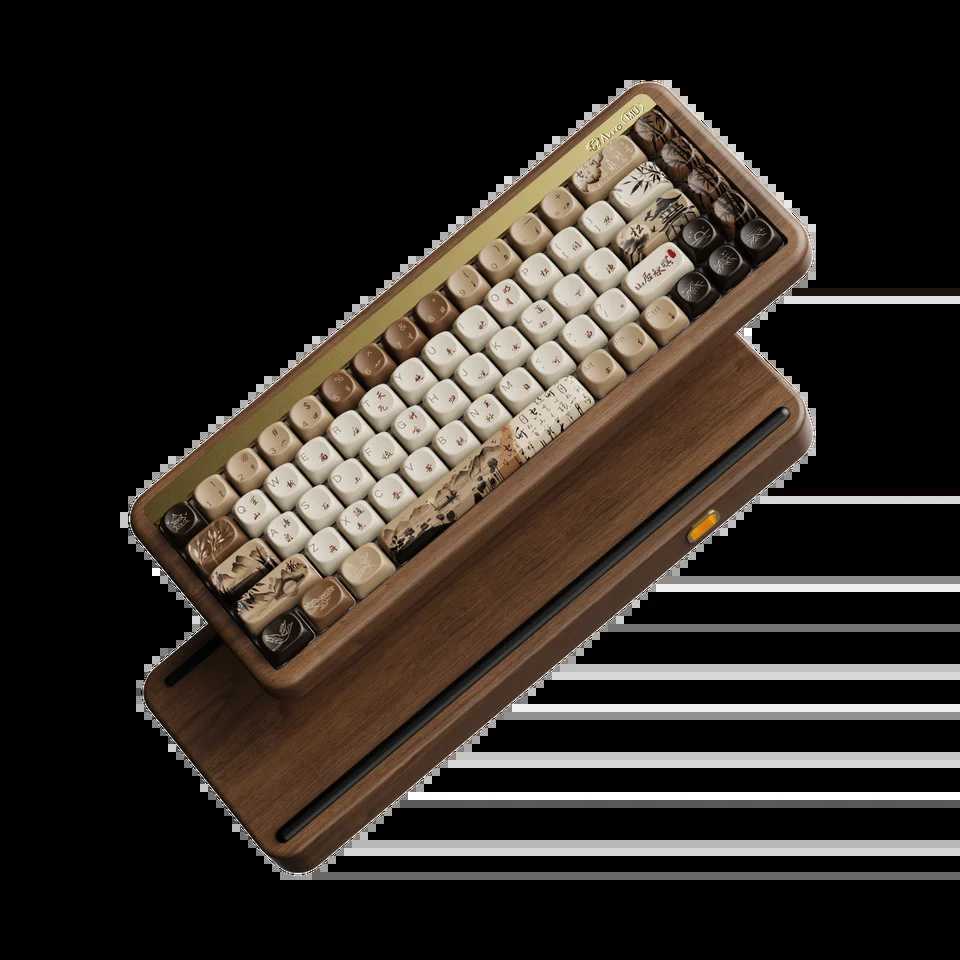 Keyboards Akko MU01 Mountain Seclusion Wooden Mechanical Keyboard RGB Hot-swappable BT 5.0/2.4G Wireless Type-C Wired Gaming Keyboard S25210