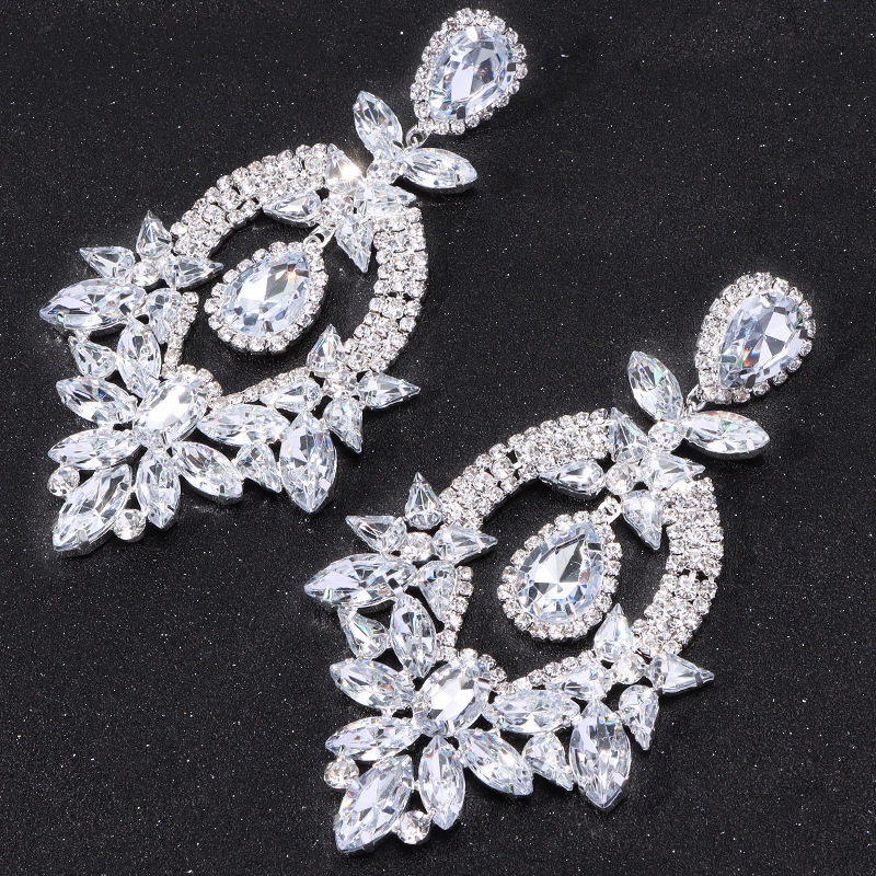Women's Earrings 2PCS/LOT Big Exaggerated Earrings Rrhinestone Tassel Earrings Runway Accessories earrings
