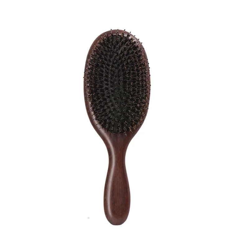 Arrival Hair Brush Wood Handle Boar Bristle Beard Comb Styling Detangling Straighten Brown Lotus Boar Bristles Massage Comb 250113