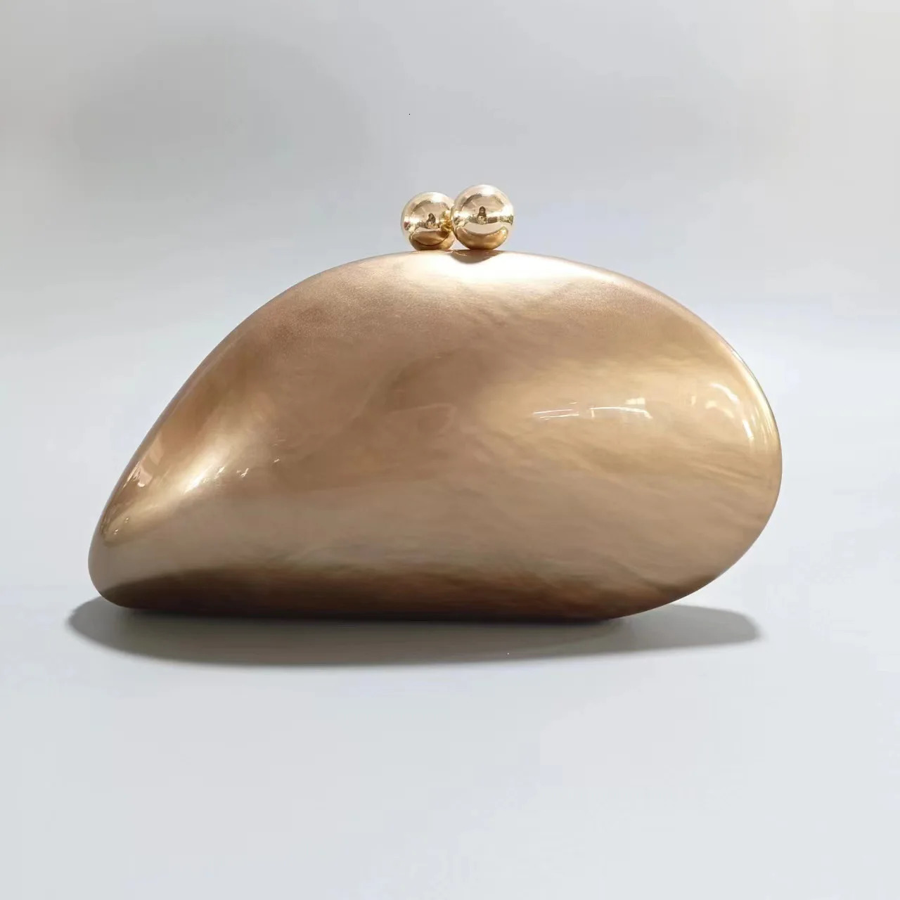 Acrylic shell shape clutch bag women er evening party cute purse green gold purple ivory handbag High Quality 250207