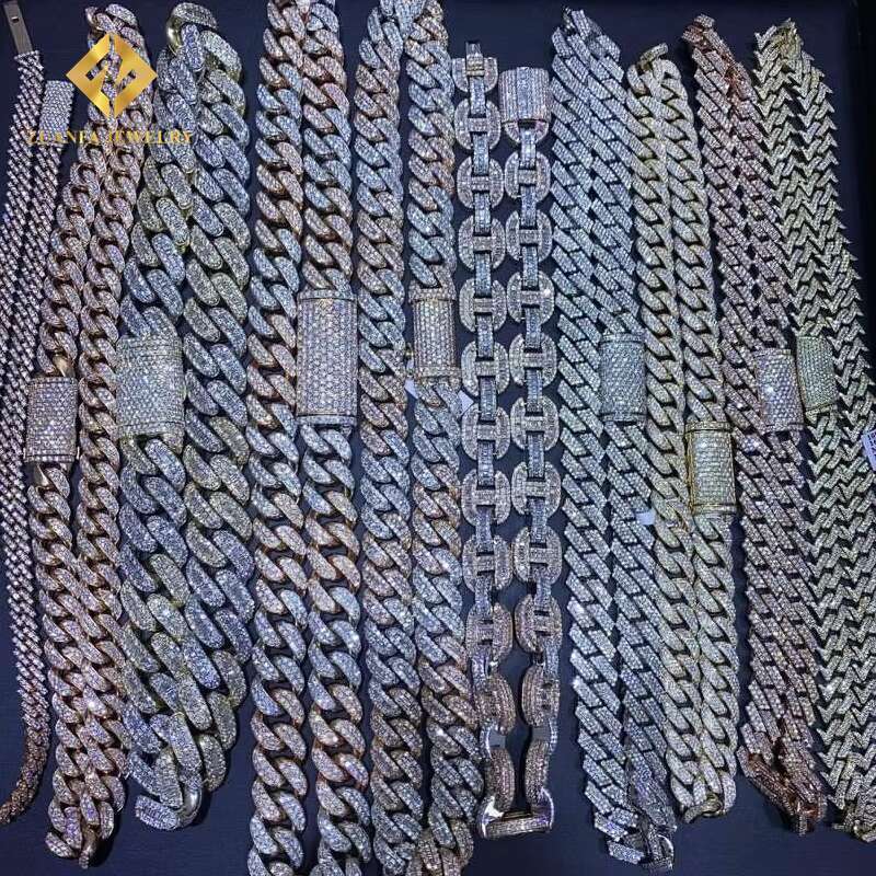 Rap Singer Hip-Hop Necklace Passed The Tester With Pure Sier 6Mm 8Mm 10Mm 12Mm Silica Cuban Chain