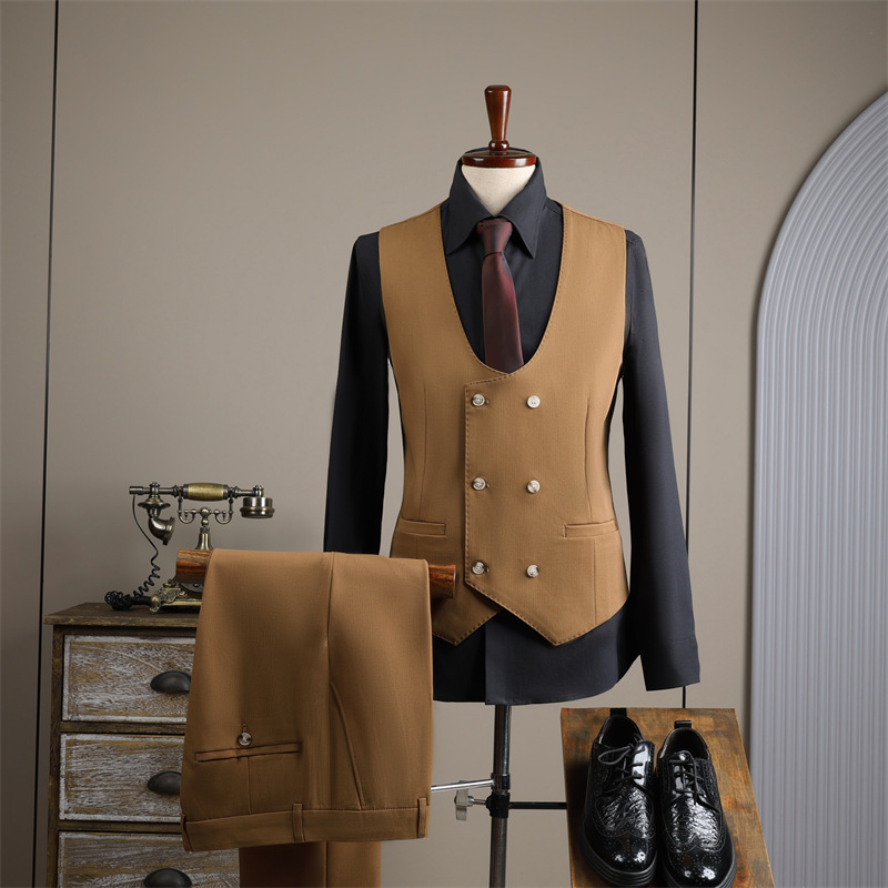 H601 Business formal suit groom wedding dress double breasted suit men