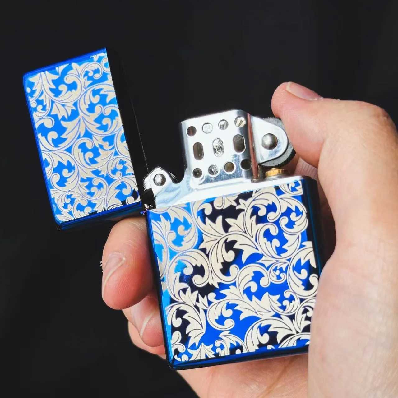 ZC9 Kerosene TANG Grass Lighter Creative and Copper Shell Windproof Brass Cigarette Gasoline Engine Smoking Gift Box Y250210