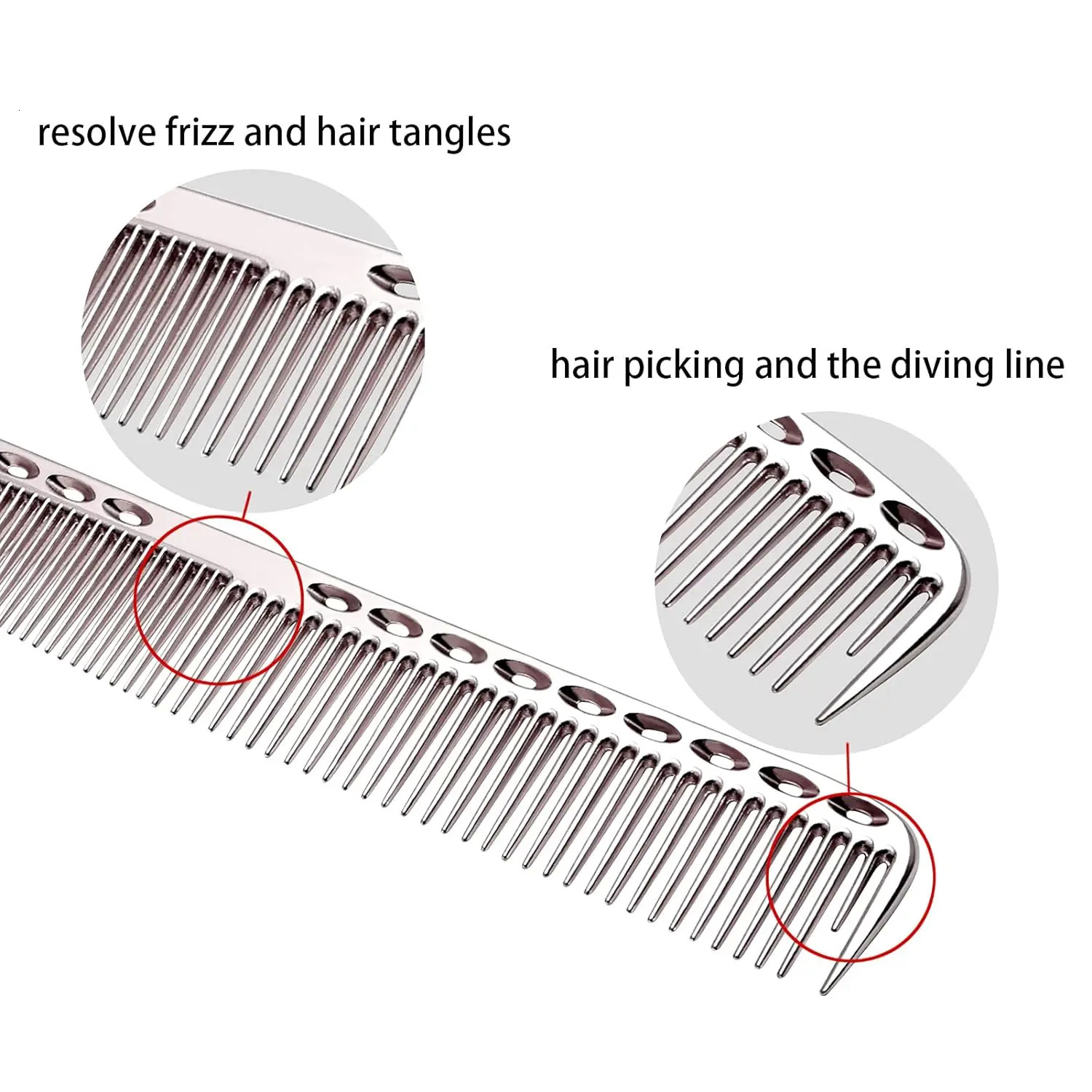 4PC Professional Hair Combs Aluminum Barber Hair Cutting Brush Anti-static Pro Salon Hairdressing Hair Care Styling Tools 250113