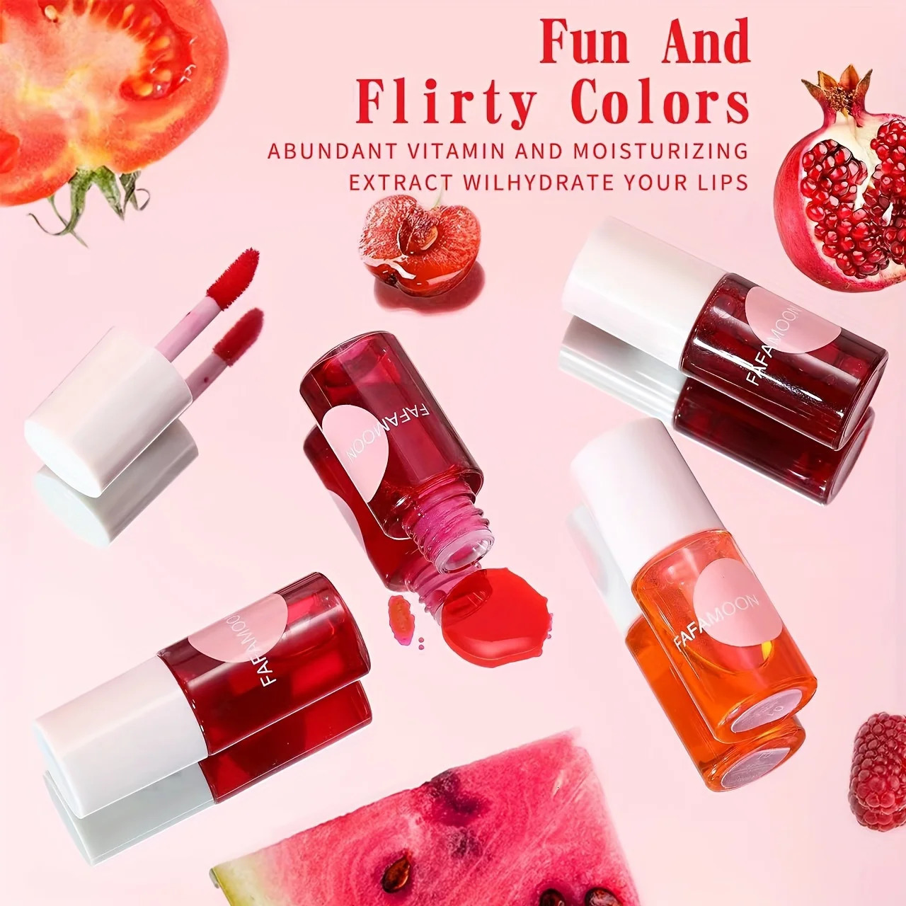 Fruity Lip Tint Water Gloss Tint Moisturizing Non-transfer Liquid Lipstick Long-Lasting Water Tint Hydrating Lip Makeup 250113
