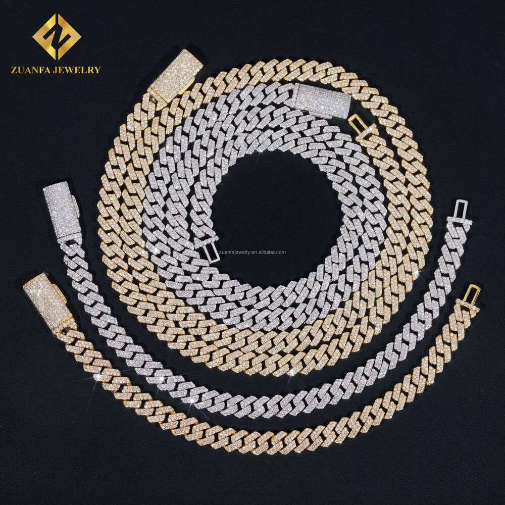 Rap Singer Hip-Hop Necklace Passed The Tester With Pure Sier 6Mm 8Mm 10Mm 12Mm Silica Cuban Chain