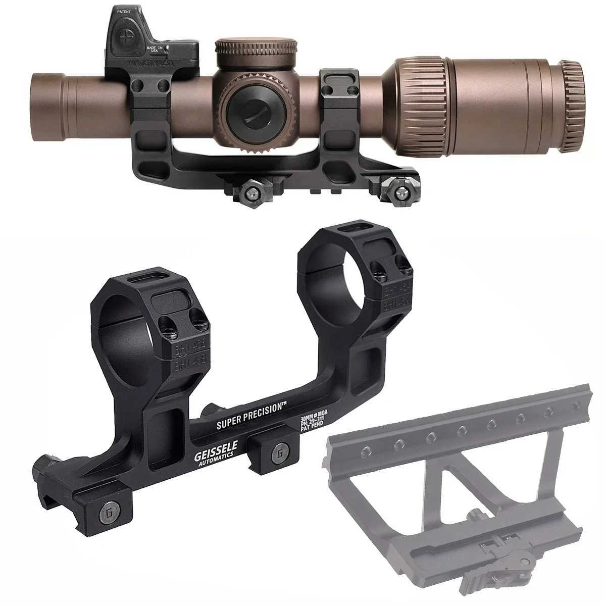 Tactical GEISSELE Cantilever .54 .93 AR5 Scope Mount 25.4mm 30mm Rings Picatinny Rail Base AK47 Side Gun Sight Saiga HuntingW250211