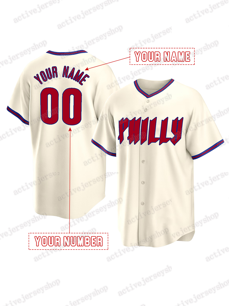 3Harper Baseball Jerseys Nola Wheeler Trea Turner Schwarber Castellanos Custom Men Women Youth