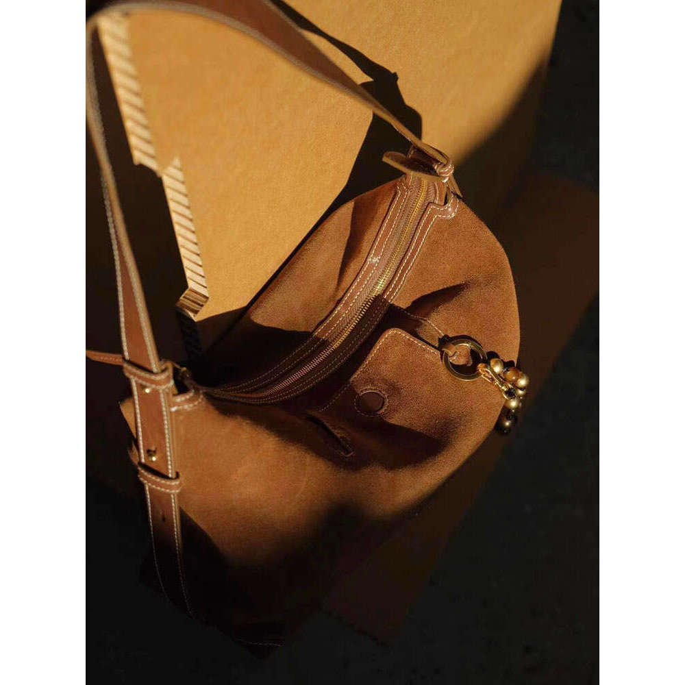 Women's Bags New Autumn/Winter Shallow Hobo Genuine Leather Underarm Women's Dumpling Bag, Commuting Fashion Handheld Crossbody Bag