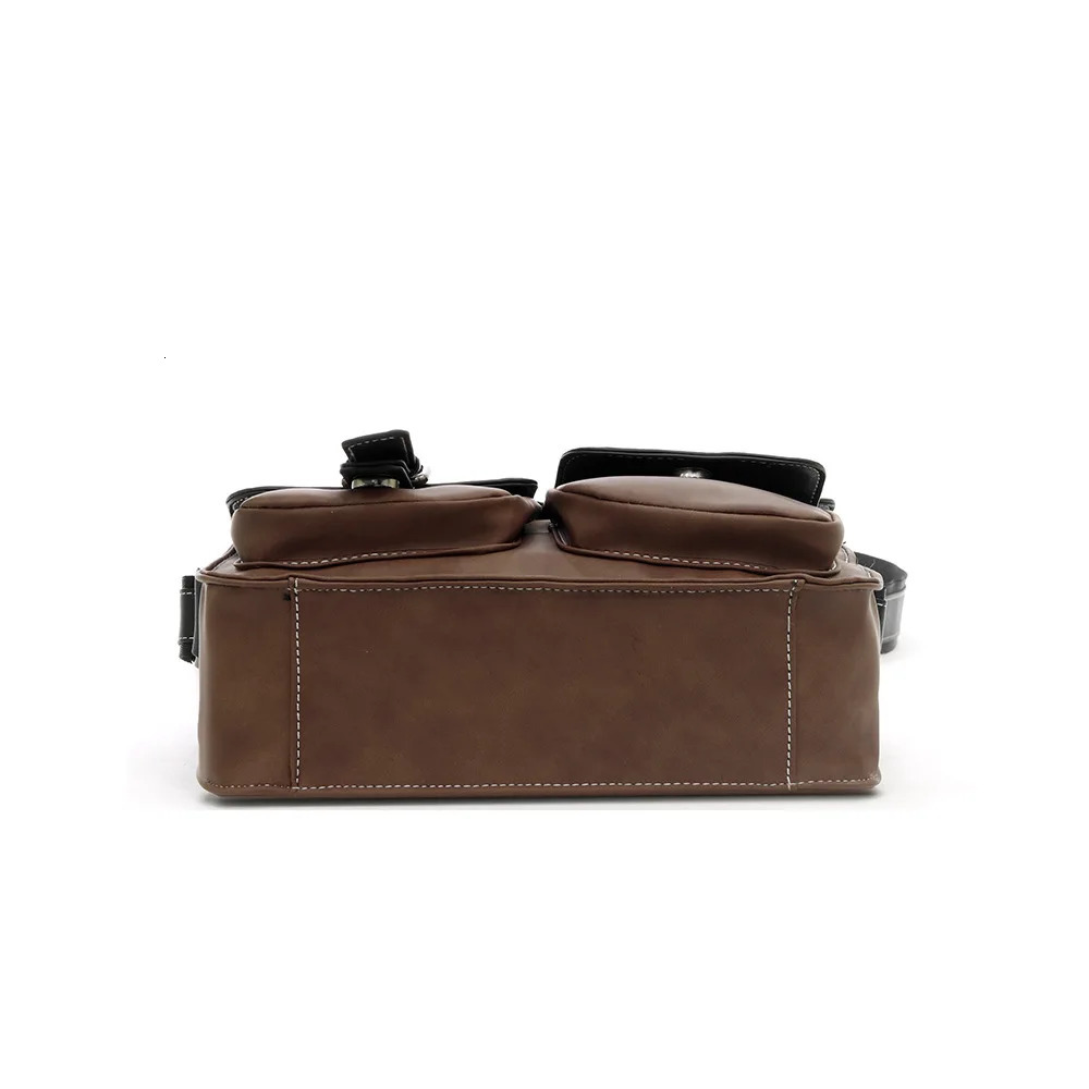 mens frosted leather single shoulder multi-pocket business small bag mail bag casual retro messenger bags bolsos 250207