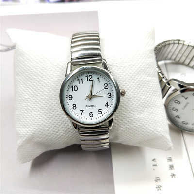 Middle aged and old peoples watch old peoples watch mens watch womens large number spring steel band quartz watch W250212