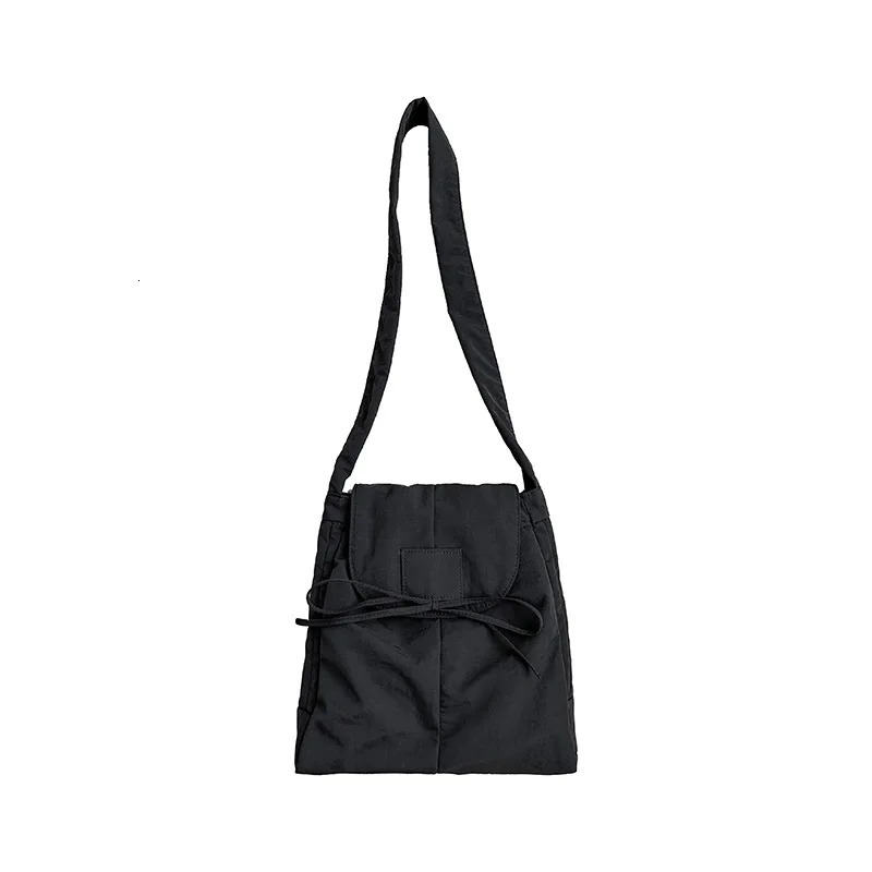LEFTSIDE Small Tie Korean Fashion Drawstring Shoulder Bags for Women Solid Color Handbag Lady Travel Hobo Bag 250207