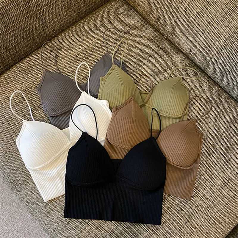 Spring And Summer New Products Small Halter Vest With One Piece Fixed Cup Chest Binding Outside Wear Soled Strapless TopXJ250212