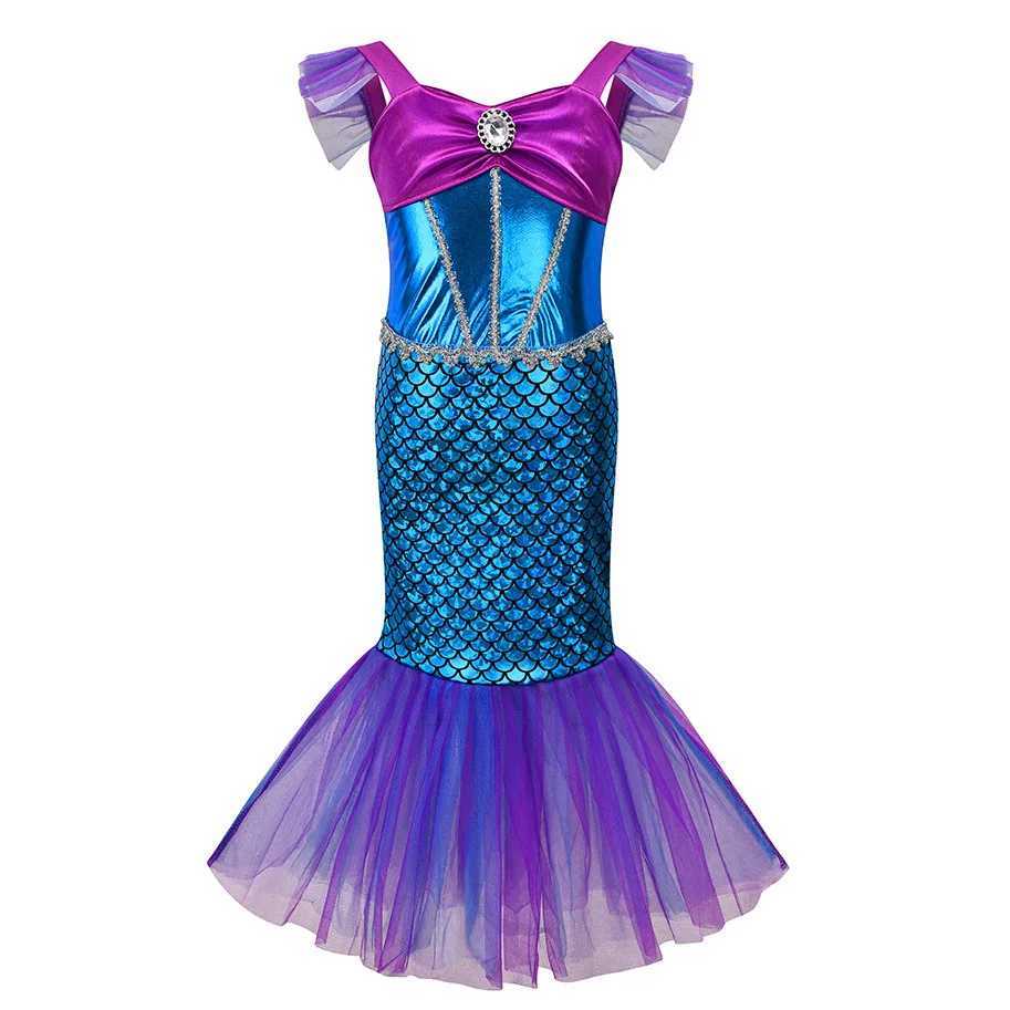 1-12Y Cute Mermaid Tutu Dress with Corfish Appliques Off Shoulder Fancy Princess Frock Toddler Birthday Par Puffy GownXJ250117
