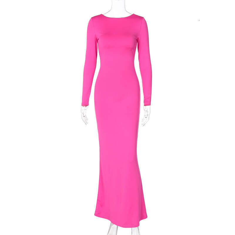 Women's autumn products fashionable and sexy backless lace up long sleeved dress wholesale 2025 temperament versatile new trend clothing ins