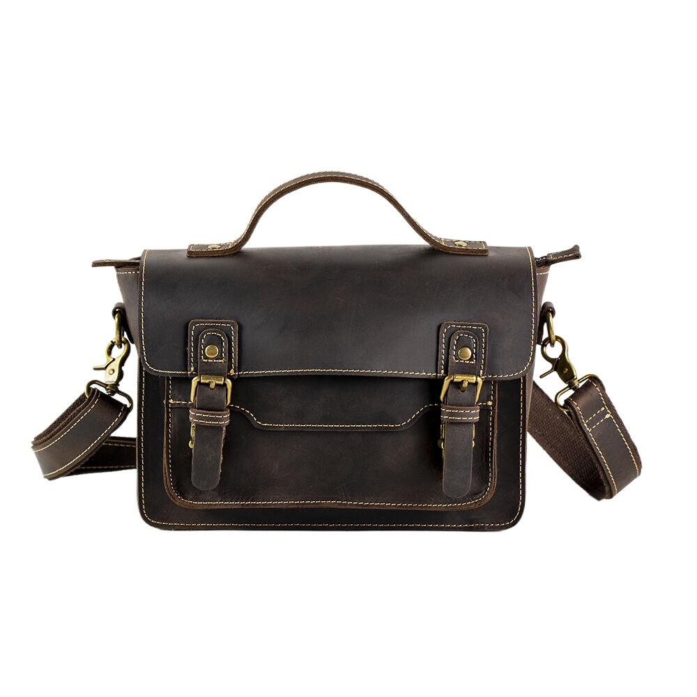 Fashion Crazy Horse Leather dslr Camera Bags Hand Camear Shoulder New Travel for men male