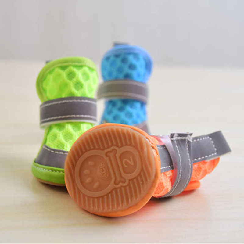 Dog Shoes for Small Dogs, Puppy Dog Boots Paw Protectors for Summer Hot Pavement, Hexagons are more breathable, Anti Slip Sole,with reflective strips 