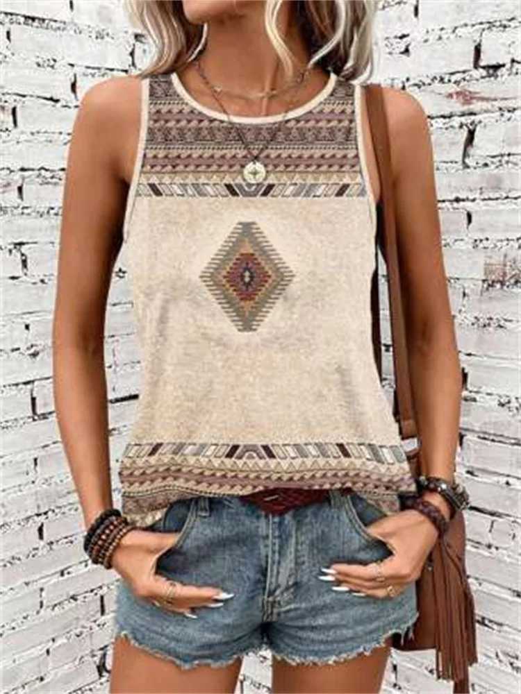 Outdoor Street Fashion Womens Sveless T-shirt Summer Casual Daily Crew Neck Tank Top Leopard Print Womens Ele Tank TopXJ250212