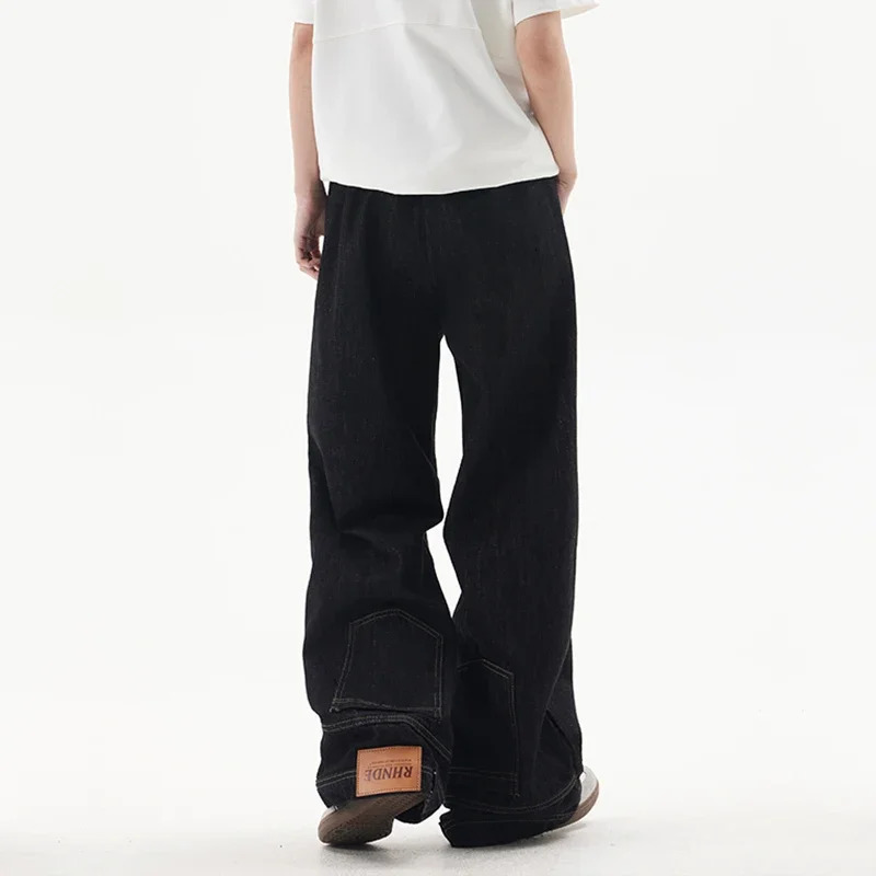 Fashion Men ner Wide Leg Jeans Male Chic Daily Party Casual Denim Pants Baggy Straight Aesthetic Streetwear Trousers 250210