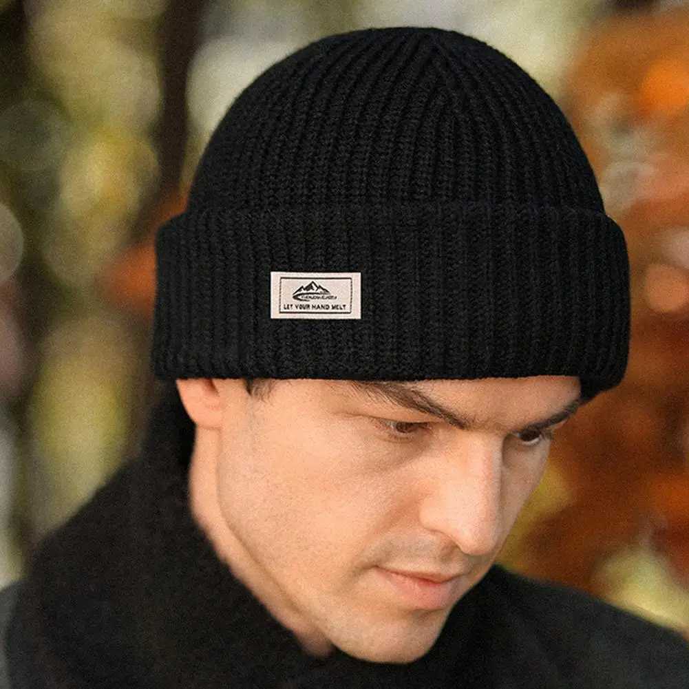 2 In 1 Warm Chunky Knit Beanie Skly Soft Stretch Knitted Fl Face Cover Adt Winter Ski Balaclava 1 Hole for Outdoors X250212