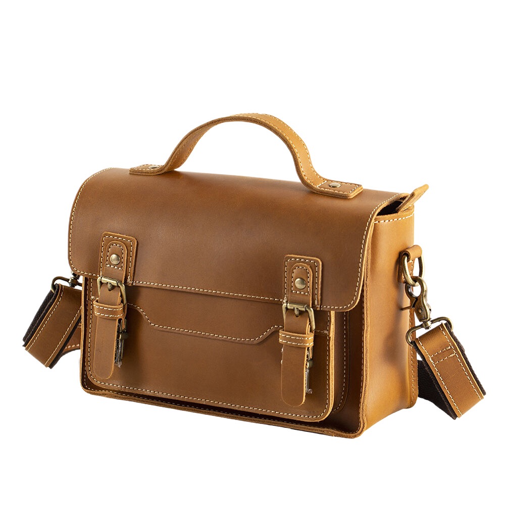 Fashion Crazy Horse Leather dslr Camera Bags Hand Camear Shoulder New Travel for men male