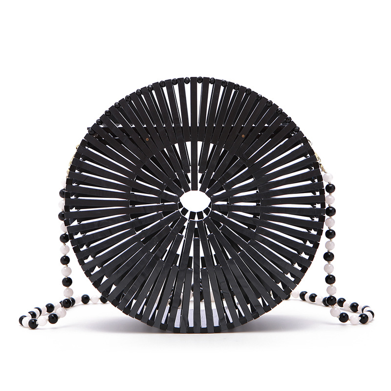 Elegant Mini Circular Acrylic Handbag for Beach Trips and Festival Celebrations