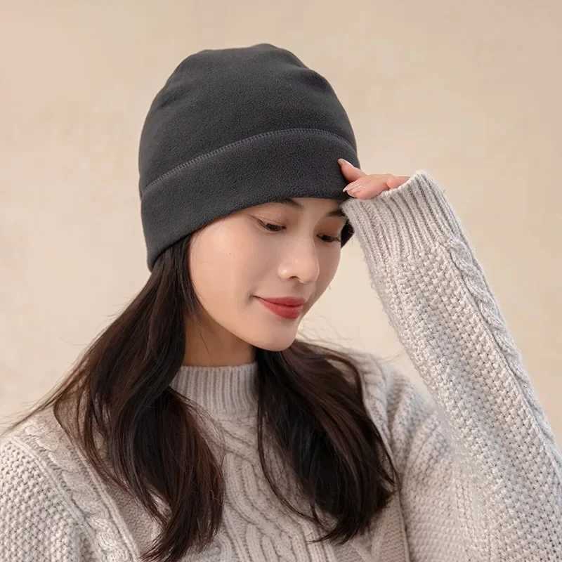 Mens Polar Fleece Cap Winter Warm Outdoor Sports Skiing Cycling Hat Windproof Soft Beanie Cap Wen Ski Bike Hat X250212
