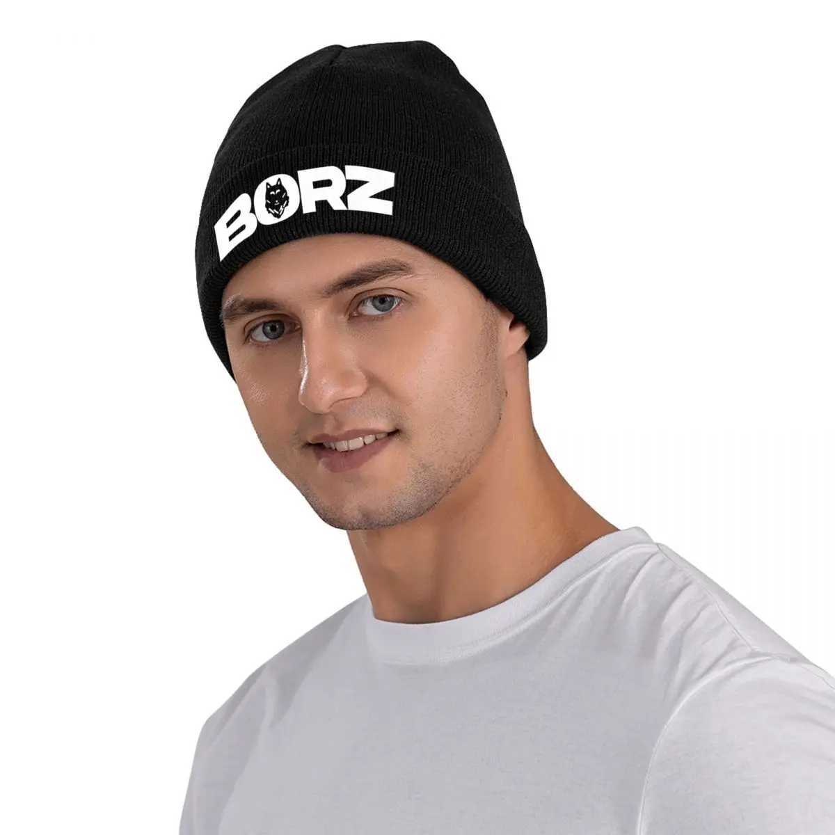 Chechen Borz Wolf Knit Hat Beanie Autumn Winter Hats Warm Acrylic Fashion Coat of Arms Cap for Men Wen Gift X250212