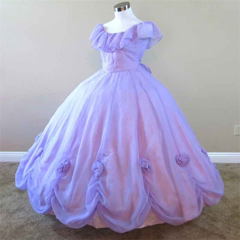 Fariy Lilac Floral Prom Dress Cap Sleeves Civil War Elf Obsessed Evening Dress 1860s Medieval Birthday Party Gowns Customized Robe Soirees Chic Vestio