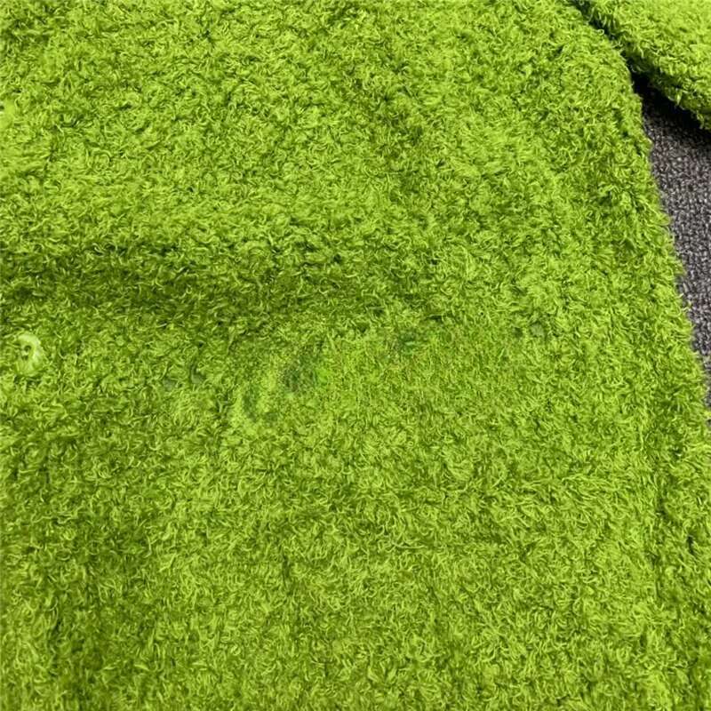 Green Cotton V-Neck Cardigan Jacket For Men & Women - Embroidered, Full Length, Street Style