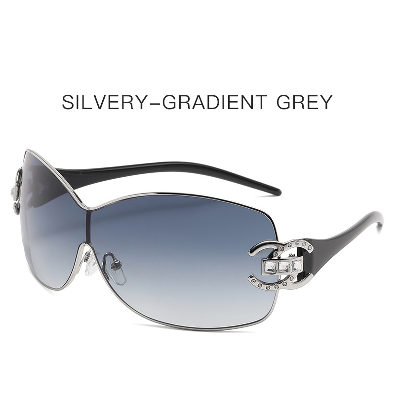 2025 Oversized Rimless Sunglasses Women Sunglasses Gradient Sun Glasses Rectangle Cutting Lens Ladies big Square Y2K Style Women Eyewear