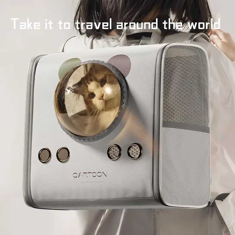 New cat bag portable pet bag large capacity cat dog space capsule backpack pet travel bag supplies. Can accommodate cats within 250205