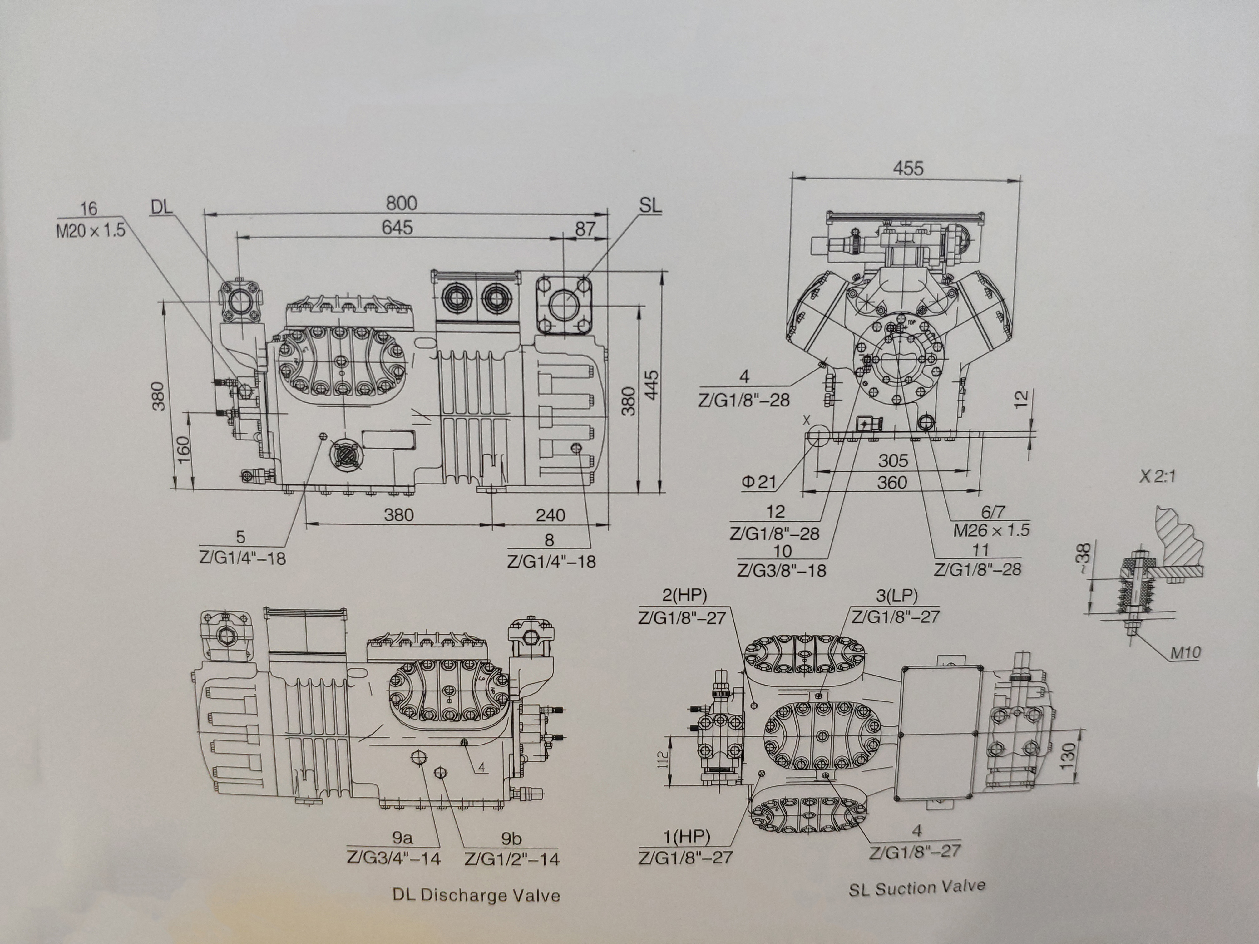 Semi-Closed Piston Refrigeration Compressor 6WD-25.2
