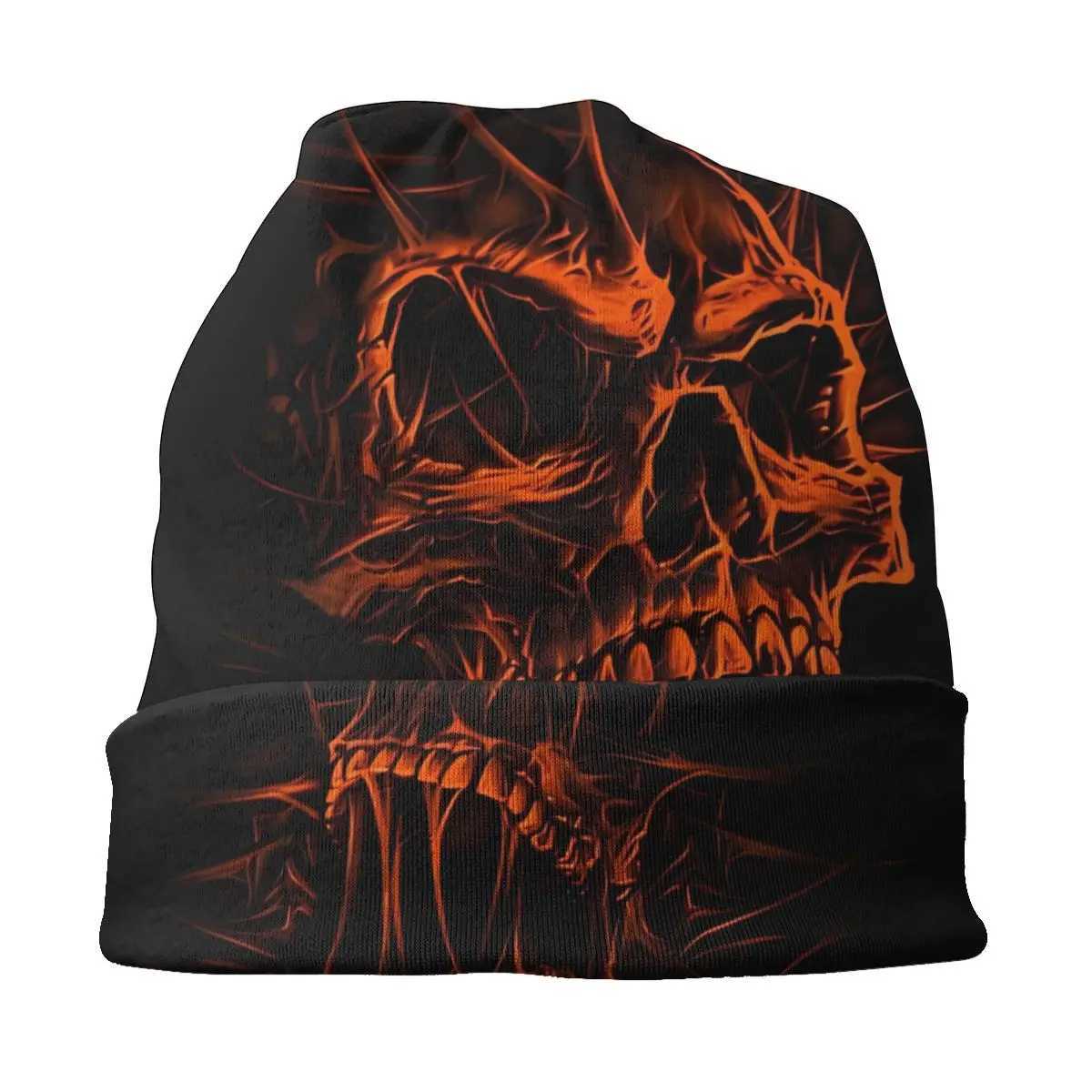 Skull Bone Fashion Hat Red Skull Thin Hat Hat Hat Fashionable Skull Bean Hat Wen Mens Ear Cuffs X250212