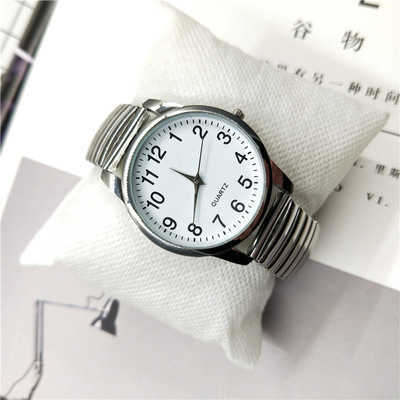 Middle aged and old peoples watch old peoples watch mens watch womens large number spring steel band quartz watch W250212