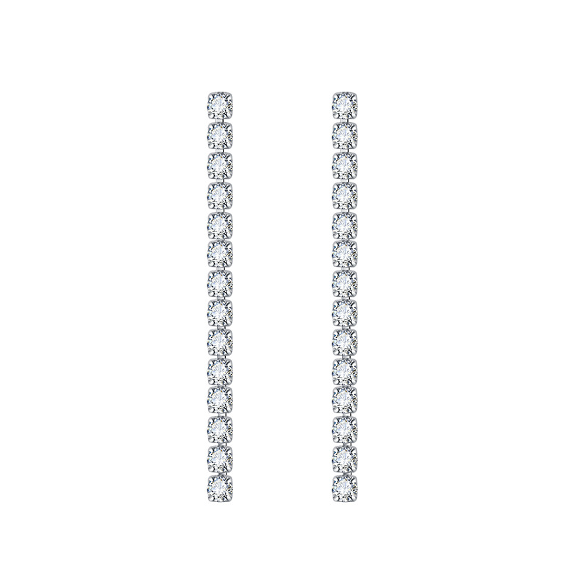 2025 Tassels Dangle Earrings Luxury Jewery 925 Sterling Silver Multi Color Lab Moissanite Diamond Party Long Women Wedding Drop Earring For Lover Gift